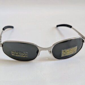 NWT Vintage 90's Rectangle Metal Designer Sport Sunglasses (S. Silver)